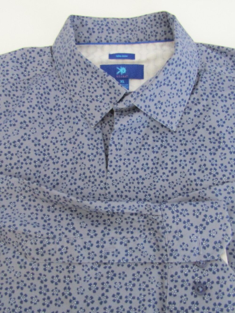 Egara Shirt Mens   XL   Blue floral,  cotton blend,  long sleeve dress shirt